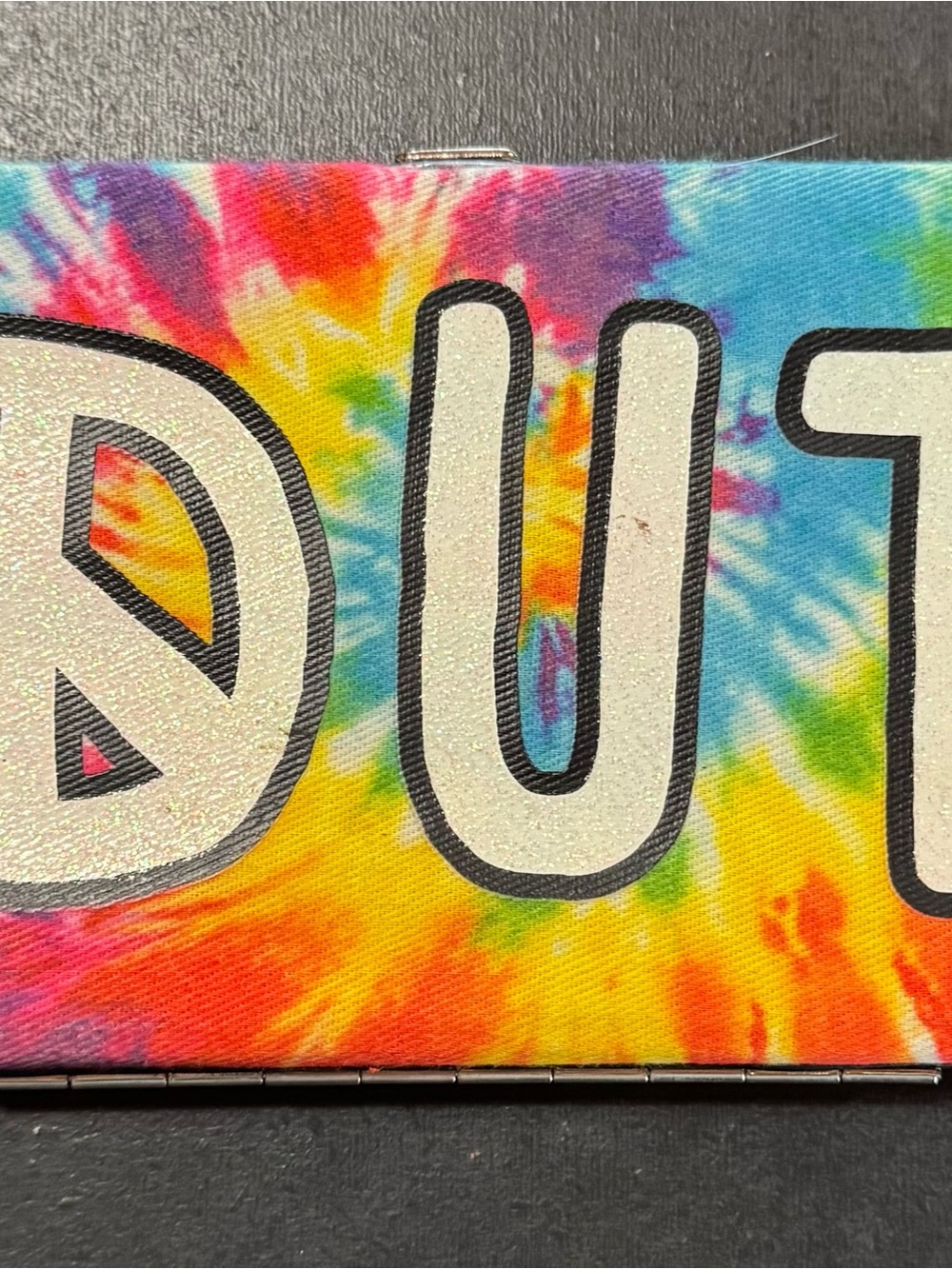 Tie-Dye “Peace Out” Canvas Clutch wallet - Multicolor